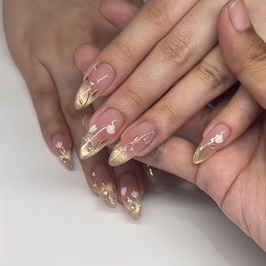 <span class=keywords><strong>Uñas</strong></span> Postizas Hechas a Mano, Efecto Ojo de Gato Dorado, Transparentes, Suaves, <span class=keywords><strong>Bonitas</strong></span>, Ultra-<span class=keywords><strong>Elegantes</strong></span>, Color Piel Blanca - Product Image 5