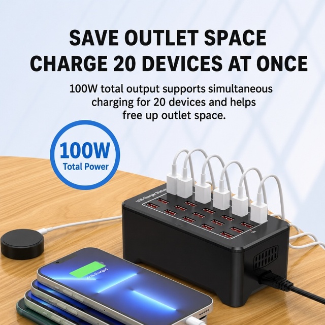 G-001 Multi-port Phones Tablets and Other Usb Devices 100-240v Anti-Slip Smart Heat Dissipation Usb Charger Station