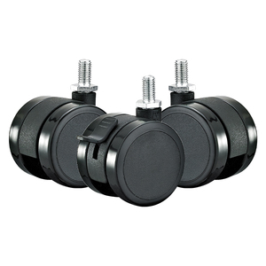 <span class=keywords><strong>2</strong></span>-Zoll Medizinische Möbelrollen, Doppelrollen, Schwarz, Vollkunststoff-Nylon, Gewindestange, Rollen für Tische, Stühle und Möbel - Product Image 6