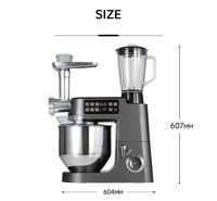 Robot de cuisine multifonctionnel 3-en-1 électrique 8L 2100W pour la maison et le commerce : pétrin, mélangeur à pain, hachoir à viande, presse-agrumes