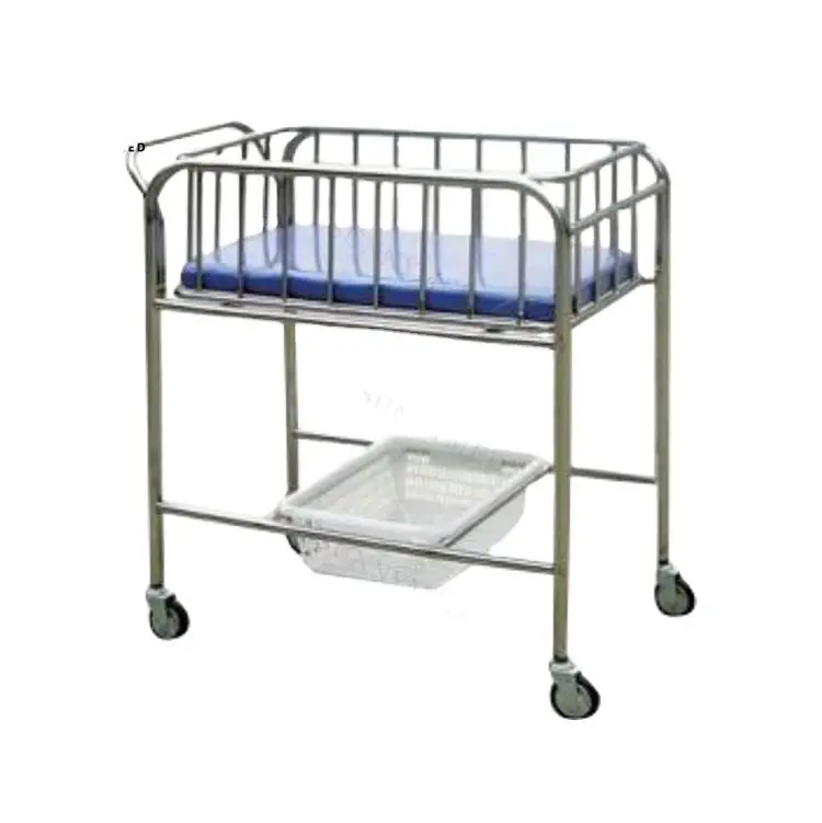 SY-R037 hospital equipment baby nursing bed pediatric bed stainless Steel Single Baby Cot Bed