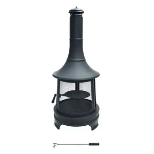 Giardino senza fumo grill Ware camino esterno legno acciaio Chiminea