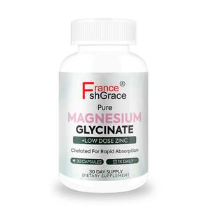 Glycinate de magnésium pur avec supplément de zinc pour femmes et hommes, pour les crampes musculaires et le soutien du sommeil, 90 capsules - Product Image 1