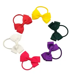 2022 Hair Accessories Premium Butterfly Shape Hand Made Hair Bow with Rubber for Uniform Children and Baby