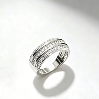 Bagues en laiton plaqué platine, pierres étincelantes élégantes pour les fêtes d'anniversaire, les mariages, les anniversaires de mariage, bijoux de mode, cadeaux