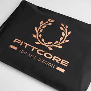 Luxury Custom Rose Gold Logo Print Black <b>Zip</b> Lock <b>Bag</b> Waterproof Beach Outfit Swim Trunks Packaging Zipper <b>Bags</b> for Travel - Product Image 3