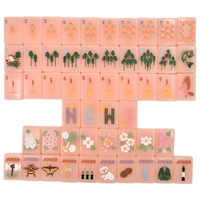 160PCS Ubin Mahjong Amerika Bertema Persik Georgia |   Set Mahjong Akrilik Lapis Tunggal dengan Pola Bunga & Hewan Kustom OEM
