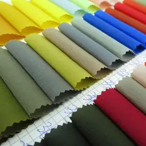 wholesale woven plain style parachute nylon spandex windbreaker fabric with stretch for bags, coats, diving suit, sportswear