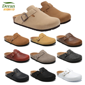 Zuecos <span class=keywords><strong>Birkenstock</strong></span> Unisex Personalizados de DERAN, Zapatos de Corcho Antideslizantes de Cuero Genuino de Alta Calidad con Soporte de Arco para <span class=keywords><strong>Mujer</strong></span> - Product Image 1