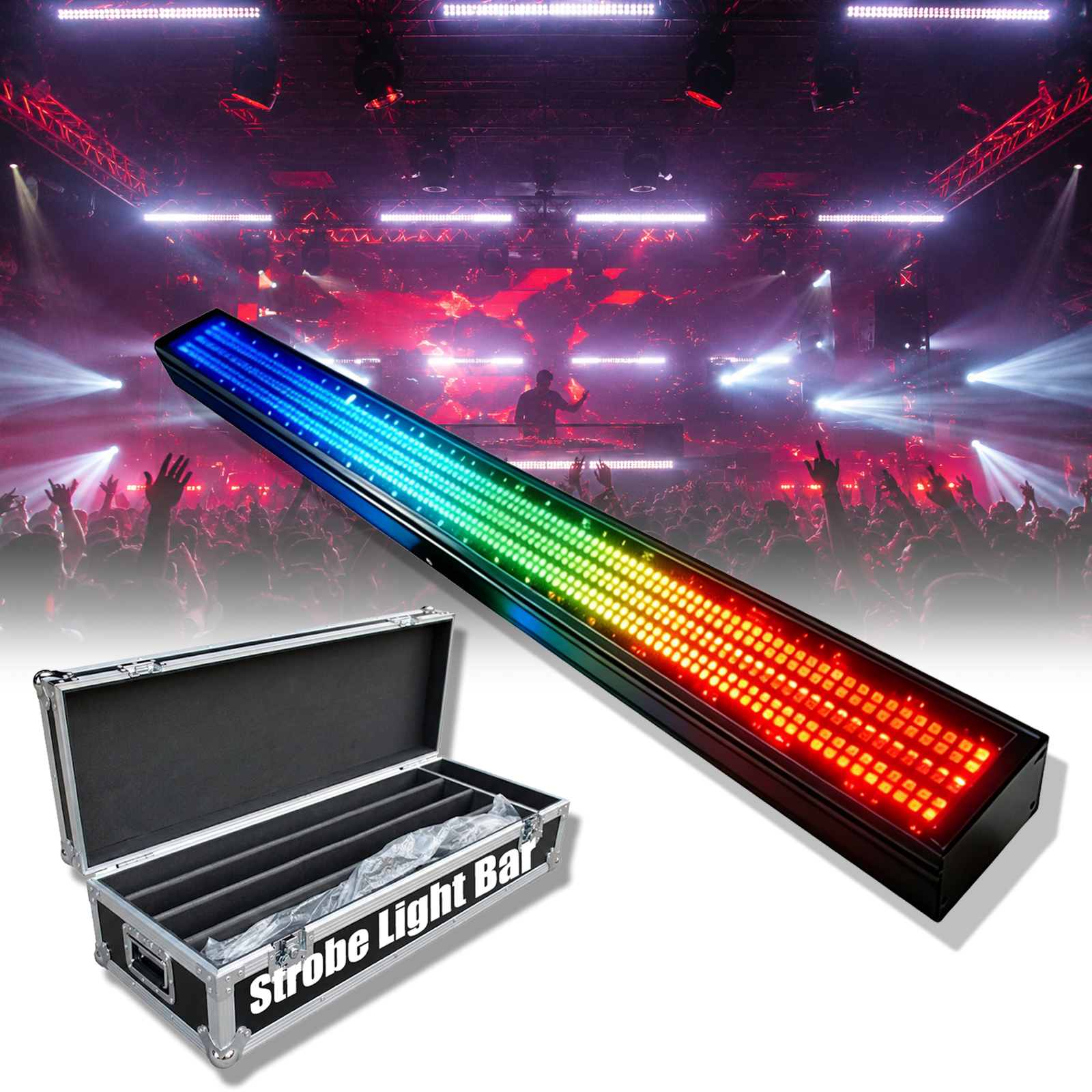 Factory Wholesale Price 250W LED Strobe Light Bar RGBW 48+24 Segments 1-30Hz DMX512 127 Programs Nightclub Wedding DJ Stage