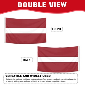 Impresión Digital Profesional Promocional, Bandera Personalizada de 90x150cm, Bandera Nacional de Letonia, Latviana, Rojo Carmín, Poliéster 100D - Product Image 3