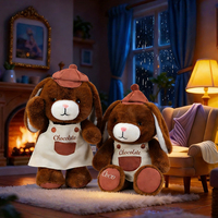 Peluche Lapin Personnalisée en Coton PP Doux, Animal en Peluche Mignon avec Chapeau, Poupée Lapin Habillée pour Commandes en Gros, Fournitures de Jouets, Revente