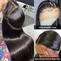 Parrucca HD Lace da 40-50 Pollici, Capelli Veri Vietnamiti, Frontale HD Lace 13x6, Liscia, Densità 250%, Senza Colla, per Donne Nere
