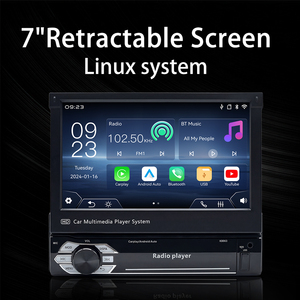 Autoradio Universale Linux 1Din 7" <span class=keywords><strong>con</strong></span> Schermo Retrattile Automatico, Touchscreen HD Multimediale, <span class=keywords><strong>Bluetooth</strong></span>, USB, FM, AUX - Product Image 2