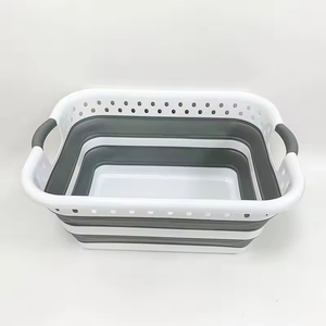 Panier à linge pliable 38L en plastique avec poignée pour salle de bain, enfants, adultes, usage domestique - Vente en gros usine - Product Image 1