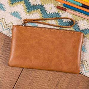 Wholesale Vintage PU Leather Wristlet <b>Clutch</b> <b>Bag</b> Large Capacity Zipper Passport Holder <b>with</b> <b>Wrist</b> <b>Strap</b> for Travel and Daily Use - Product Image 5
