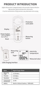 BM-03S numérique Brix réfractomètre Rechargeable teneur en sucre mètre mesure jus de fruits boisson vin bière 0-55% - Product Image 2