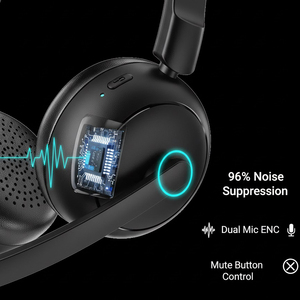 Wireless Office Headset LED Indicator with Clear Calls Mute Function Noise-Canceling <strong>Microphone</strong> <strong>Bluetooth</strong> 5.4 Earphones - Product Image 5