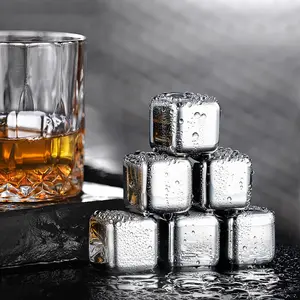 2022 accessori da Bar più venduti pietre di raffreddamento cubetti di ghiaccio per whisky in acciaio inossidabile 304 per bevande al vino cola