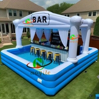 Nouvelle conception de bar aquatique gonflable pour piscine extérieure, personnalisable, en PVC, certifié CE, couleur personnalisée, pour fêtes et bars