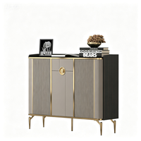 Buffet de luxe vert avec porte en verre trempé, en MDF laqué, pour rangement de vin et thé, OEM ODM Chine