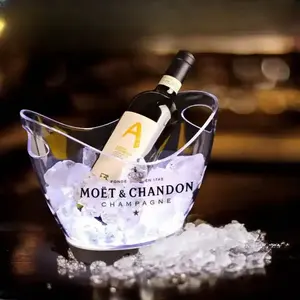 Tùy chỉnh hộp đêm sáng thuyền hình LED Ice Bucket Champagne chai Cooler Presenter VIP dịch vụ bồn tắm glorifier hiển thị