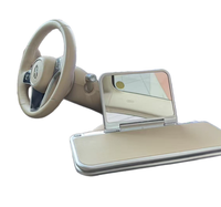 Support de volant multifonctionnel et multi-angle en cuir premium grain de bois, réglable en hauteur, pour ordinateur portable portable