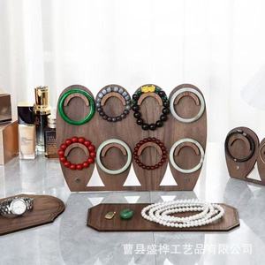 Présentoir à bijoux en bois, support de bureau marron café pour bracelets, colliers, accessoires de photographie - Product Image 1