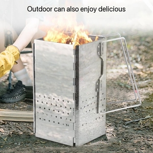 Stainless Steel Charcoal <b>Chimney</b> Starter Metal <b>BBQ</b> Grill Accessories Tool for Outdoor Barbecue Cooking Camping Picnic - Product Image 2
