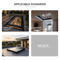 Puits de lumière moderne électrique automatique pour villas avec puits d'éclairage Puits de lumière à fibre LED Puits de lumière avec escalier Toiture en verre