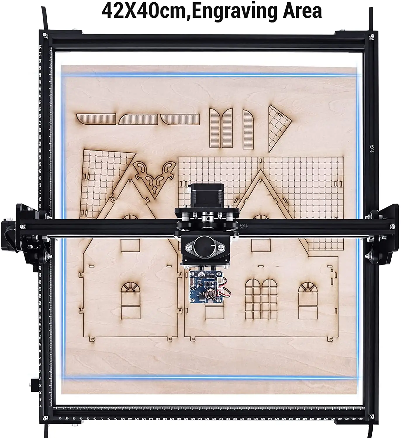 דגם אחרון CNC 4240 מכונת חריטה חותך לייזר עם 42*40 ס""מ דיודת שולחן מכונת חיתוך עץ בלייזר מנוע צעד 24V 2A