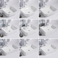 Lavabo simple en céramique au design moderne, à poser sur comptoir, pour salle de bain d'hôtel ou balcon, avec personnalisation du logo