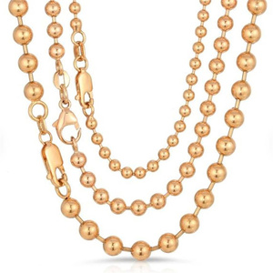 Collier à perles <span class=keywords><strong>italien</strong></span> classique et confortable pour femmes et dames, or 18k, plaqué pvd, acier inoxydable, chaîne perlée, collier en vrac - Product Image 5