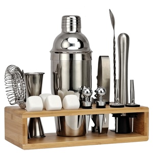 Ensemble de shaker à cocktails pour débutants Ensemble complet de bouilloires en acier inoxydable à manivelle Équipement professionnel de mélange de cocktails - Product Image 3