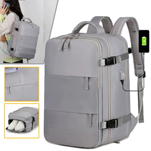 <strong>2025</strong> Customizable Fashion Laptop <strong>Backpack</strong> USB Charging Port Waterproof Oxford Large Capacity Zipper for Students Daily Use - Product Image 1