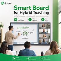 Pizarra Interactiva Amdox ES, Pantalla Inteligente para Enseñanza 4K Android 14, Compartición Inalámbrica, Táctil de 40 Puntos, Cámara de 48MP