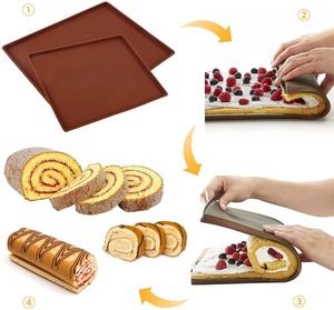 custom Swiss roll flexible thick <b>cake</b> <b>pan</b> LFGB platinum non-stick jelly roll <b>pan</b>, baking <b>pan</b>, silicone pastry mat - Product Image 3