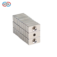 Proveedor Mayorista de Materiales Magnéticos, Imán de Neodimio Permanente NdFeB en Bloque Rectangular con Orificio Roscado para Uso Industrial