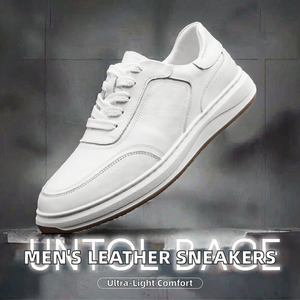 Nuevas Zapatillas Deportivas Casuales de Piel Vacuna de Primera Capa para Hombre, Transpirables, con Suela Gruesa de Goma - Product Image 3