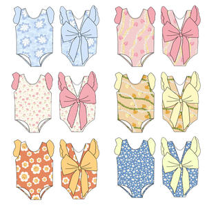 <span class=keywords><strong>Costume</strong></span> <span class=keywords><strong>da</strong></span> bagno intero personalizzato con lacci per bambine, collezione Estate 2026 - Abbigliamento boutique per bambini per spiaggia e piscina - Product Image 1