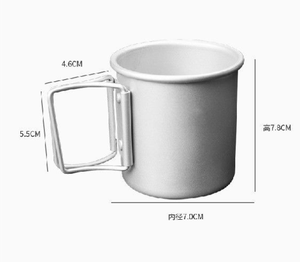 Silver <b>sandblasting</b> Outdoor black anodized oxidization 250ml normal capacity 300 full load capacity aluminium mugs - Product Image 1