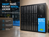 Casier intelligent de location de raquettes 2026 avec écran tactile, armoire de rangement électronique sans clé pour sacs, idéal pour les clubs de tennis et de padel (vente en gros)