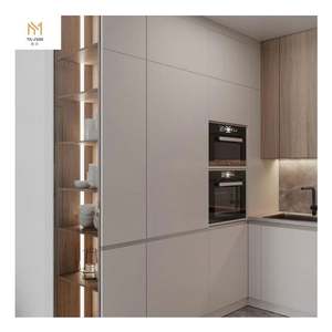 Gabinetes de Cocina Personalizados para Interiores, Diseño Integral en Forma de L con Piedra de Cuarzo, Gabinetes de Cocina Clásicos para Villa - Product Image 5