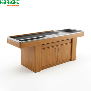 Stainless Steel Retail <b>Checkout</b> <b>Counter</b> Conveyor Cashier <b>Counter</b> Modern POS Billing Table for Supermarket Store - Product Image 2