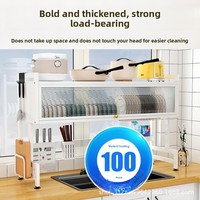 Égouttoir à vaisselle multifonctionnel double en acier moderne, support de rangement pour évier de cuisine, étagère de drainage pour armoire, outils de nettoyage