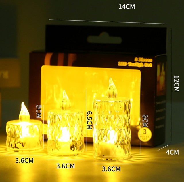 Wholesale Small LED Electronic Candle Light Flameless Clear Plastic Tea Light Candles for Christmas Proposal & Party Decoration