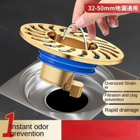 Siphon de sol électroplaqué désodorisant pour salle de bain, universel pour canalisations d'égout, anti-refoulement, anti-odeurs, anti-obstruction, anti-insectes