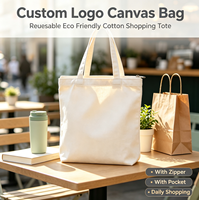 Sac en toile personnalisé avec logo, réutilisable, écologique, en coton, avec fermeture éclair et poche