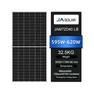 แผงโซลาร์เซลล์ผลึกครึ่งเซลล์72D40LB 620วัตต์แผงโซลาร์เซลล์605วัตต์610วัตต์620W 595W - Product Image 6