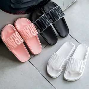 Zapatillas planas de eva para mujer, zapatillas de playa antideslizantes de suela blanda para baño de verano